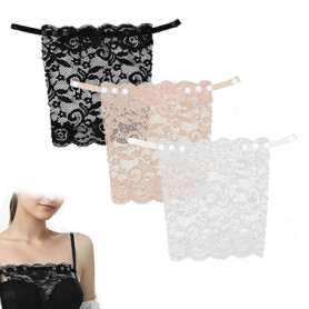 Cache-Décolleté Amovible en Dentelle pour Robes Plongeantes - 3 Pièces