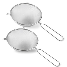 Lot de 2 Tamis de Cuisine en Acier Inoxydable - Passoire à Maille Fine