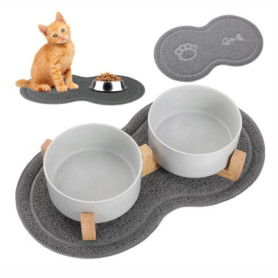 Tapis Antidérapant pour Gamelles de Chiens et Chats - Protection du Sol 46x26 cm