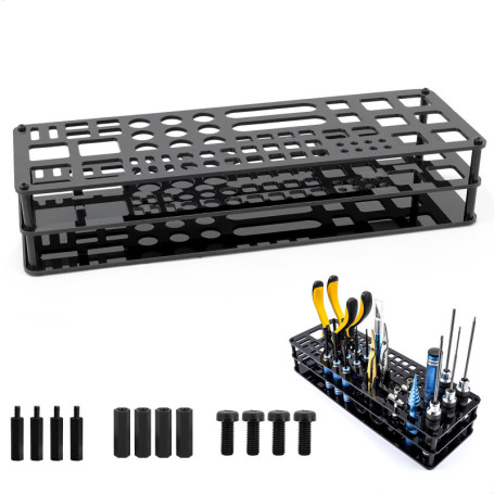 Support Multifonction pour Outils - 63 Trous Noir