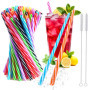 Set de 100 Pailles Réutilisables Multicolores avec Brosses de Nettoyage