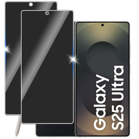 Protection Écran Verre Trempé Anti Espion pour Samsung Galaxy S25 Ultra 5G - 2 Pièces