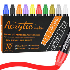 Lot de 10 Stylos Acryliques 3 en 1 Vunanvu pour Artistes