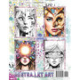 Livre de Coloriage Art Abstrait : Portraits de Filles en Collage