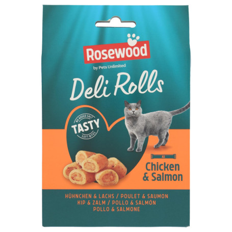 Rosewood Deli Rolls Snack Tendre Poulet & Saumon pour Chat - 40 g