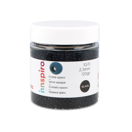 Perles Rocaille en Verre Opaque Noire 2,3mm - 120g pour Création de Bijoux