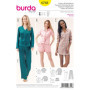 Patron Burda 6742 pour Pyjama et Chemise de Nuit Blanc