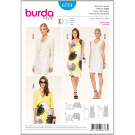 Patron Burda B6773 pour Robe et Veste Femme - Tailles 34 à 44