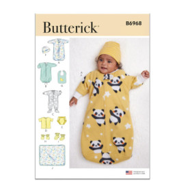 Kit de Patron de Couture Butterick pour Bébé - Combinaison, Chemise, Chapeau et Accessoires