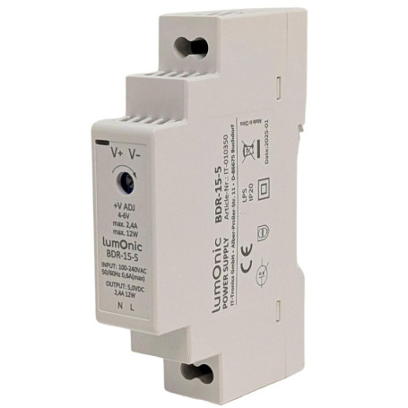 Alimentation Din Rail Lumonic BDR-15-5 - 5V 12W avec Protection Surcharge