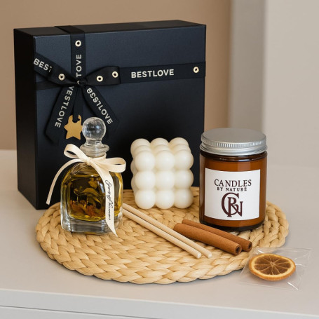 Coffret Cadeau Parfum d’Intérieur et Bougie – Ambiance Bien-Être Maison