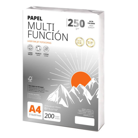 Papier A4 Polyvalent 250g - 200 Feuilles pour Imprimante et Photocopieur