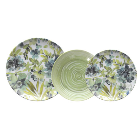 Service de vaisselle Ofelia pour 6 personnes en porcelaine florale