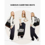 LOVEVOOK Sac à Dos Gris-Noir pour Ordinateur Portable 15,6 Pouces - Femme, Fille, Scolaire avec Compartiment