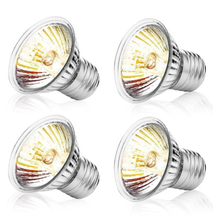 Ampoule Chauffante UVA UVB pour Terrarium - 4 Pièces 25W pour Reptiles