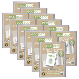 Lot de 12 Porte-Vues A4 Écologiques avec Pochettes Transparentes