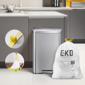 EKO Lot de 60 Sacs Poubelle Extra Résistants avec Cordon de Serrage