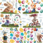 Set de 138 Stickers Pâques pour Fenêtres - Décoration Réutilisable