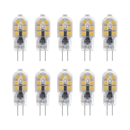 Lot de 10 Ampoules LED G4 2W Blanc Chaud 3000K - Équivalence 20W