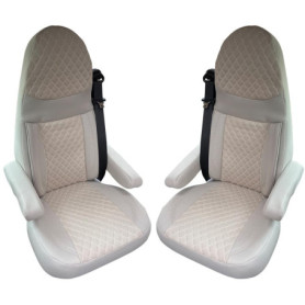 Lot de 2 Housses de Siège Beige pour Camping-Car Aguti GIS Liner