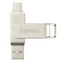 Clé USB Hama C-Rotate Pro 32 Go - Vitesse 70 Mo/s, USB A & C, Argentée