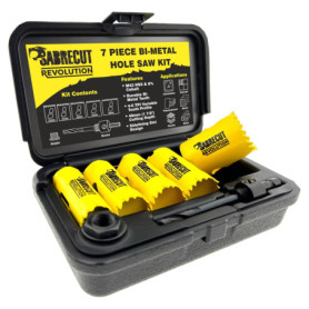 Kit de Scie Cloches Bimétalliques SabreCut 7 Pièces avec Mandrin et Boîte de Rangement
