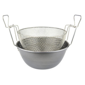Friteuse en Fer Brossé ILSA 26 cm avec Panier Grillagé