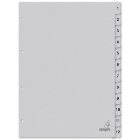 Intercalaires en Carton Recyclé Kangaro A4 - Lot de 12 Chiffres 1-12