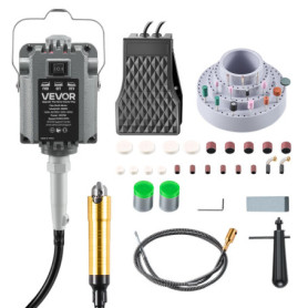 Meuleuse Suspendue VEVOR 1200 W avec Arbre Flexible et 112 Accessoires