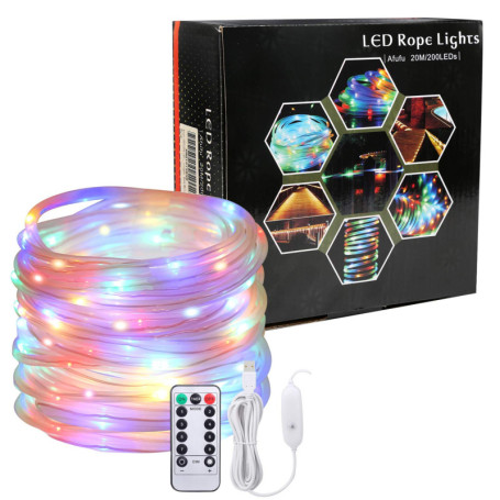 Guirlande Lumineuse LED 20m Étanche avec Télécommande - Décoration Extérieure Multicolore