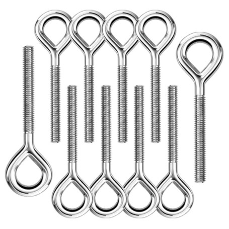 Boulons à œil M8 en Acier Inoxydable 304 - Lot de 10 Pièces pour Fixation et Suspension