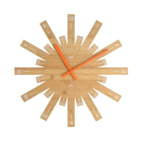 Horloge Murale Raggiante en Bambou Alessi - Design Silencieux et Élégant