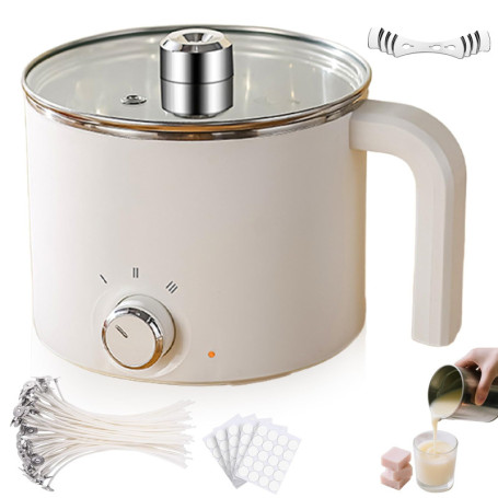 Fondeur de Cire Électrique 1,8L avec Kit Complet pour Fabrication de Bougies