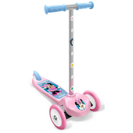 Trottinette 3 Roues Disney Minnie - Hauteur Réglable, Antidérapante, Bleu