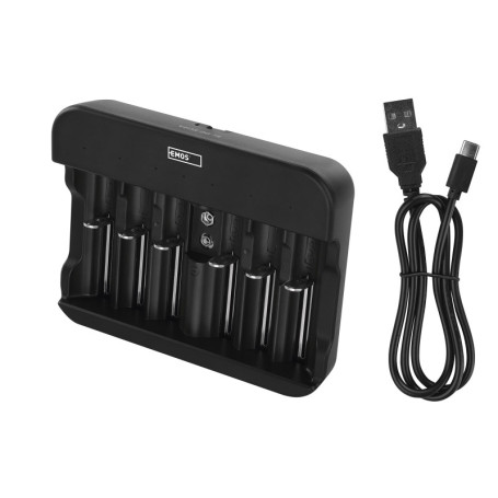 Chargeur Rapide EMOS pour Batteries NiMH et NiCd avec Affichage LED