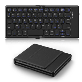 Clavier Bluetooth Pliable TiMOVO - Mini Clavier AZERTY Rechargeable pour Voyage