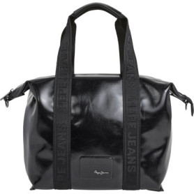Sac à main Pepe Jeans Chelsea Glossy Noir avec Bandoulière Amovible