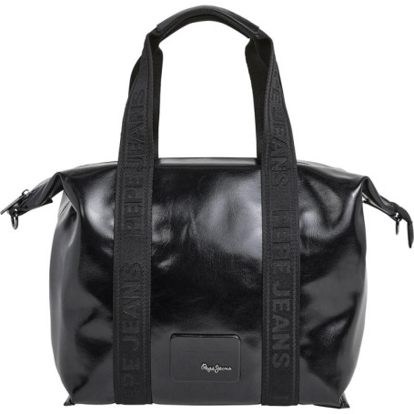 Sac à main Pepe Jeans Chelsea Glossy Noir avec Bandoulière Amovible