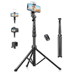 Trépied Smartphone Nineigh 190cm Léger avec Télécommande et Support Universel
