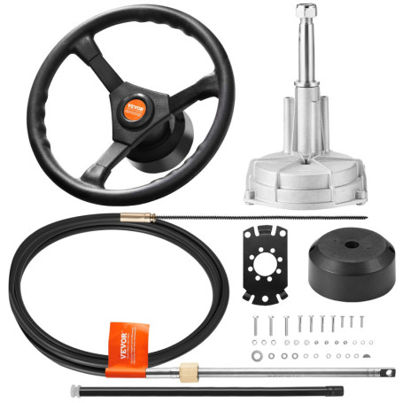 Kit de Direction Hydraulique VEVOR pour Bateau avec Volant de 34,3 cm
