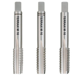Jeu de Tarauds Manuels M8x1,25 mm - 3 Pièces HSS Terrax by RUKO