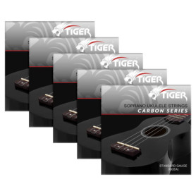 Jeu de cordes en carbone pour ukulélé Soprano et Concert - Lot de 5 par Tiger