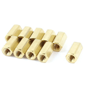 Entretoises hexagonales en laiton M4 x 12mm - 10 pièces pour circuits imprimés
