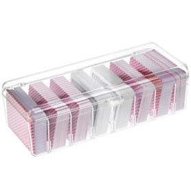 Boîte de Rangement Transparente pour Cartes - 700 Cartes avec Séparateurs