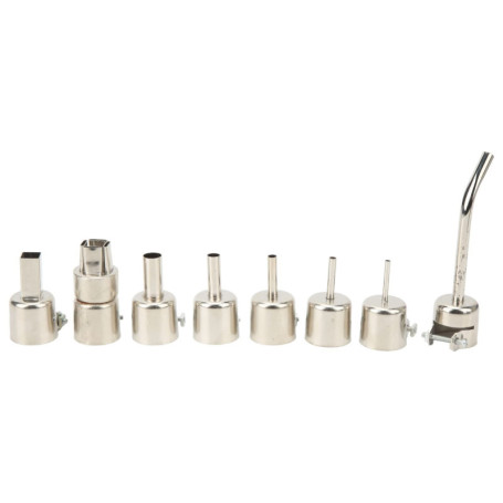 Kit d'embouts en acier inoxydable pour pistolet à air chaud - 8 pièces