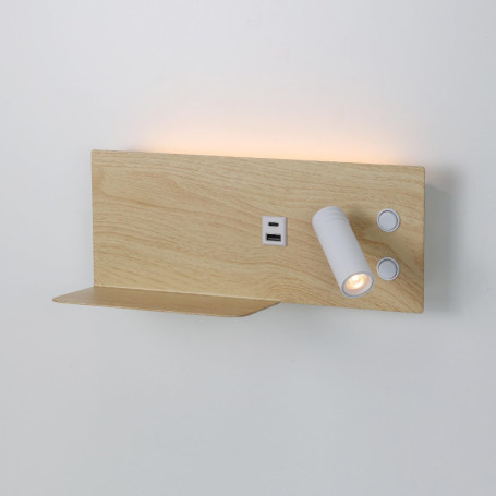 Applique Murale LED Alpinaluz avec Projecteur et Ports USB