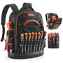 Sac à Dos à Outils VEVOR avec Compartiment pour Ordinateur Portable et 64 Poches