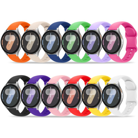 Tiorecime Lot de 12 bracelets de rechange en silicone souple de 20 mm pour homme et femme compatible avec Samsung Galaxy Watch 7