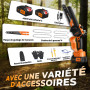 Mini Tronçonneuse à Batterie 6 Pouces, 8000mAh Tronconneuse Electrique Sans Fil pour Jardin, 1000W Brushless Tronçonneuse Elague