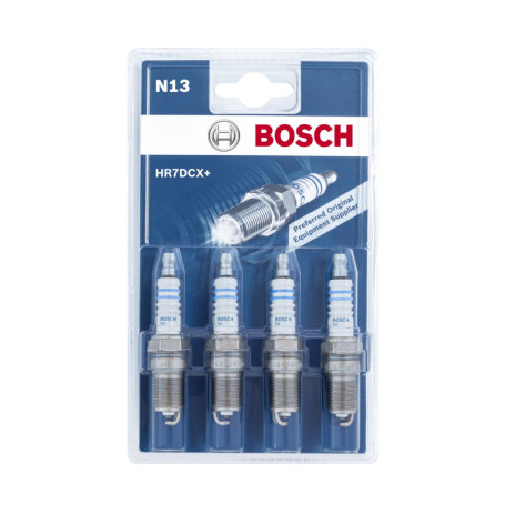Jeu de 4 Bougies d'Allumage Nickel Bosch HR7DCX+